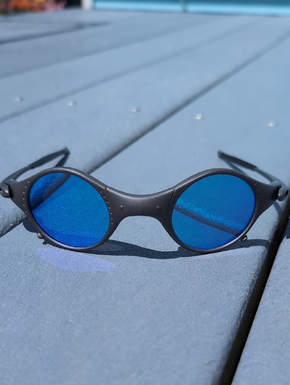 Oakley Mars X Metal Ultra-Rare Vintage Sunglasses Vibrant Blue Polarized